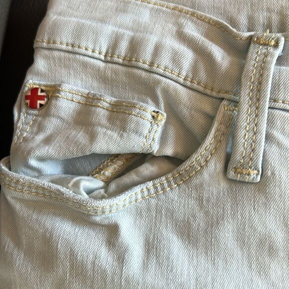 Hudson Blair Jeans Rolled Cuff Stretch Galaxy Light Blue Color Tan Stitch 29 - Picture 12 of 14